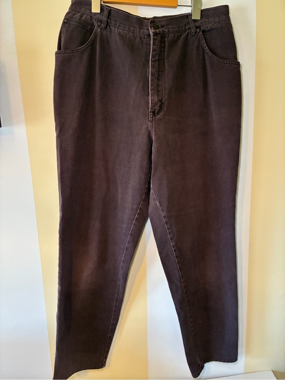 Vintage 90s Northern Reflections Mom Jeans High Rise Tapered Leg Brown Purple 30
